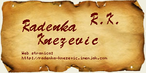 Radenka Knežević vizit kartica